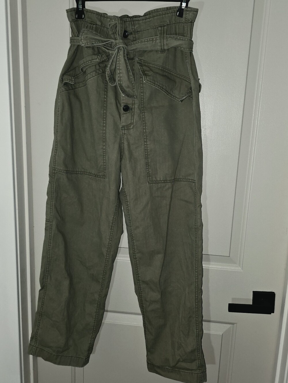 BDG Women's Green High Rise Cargo Pants M Relaxed Straight Leg Pockets